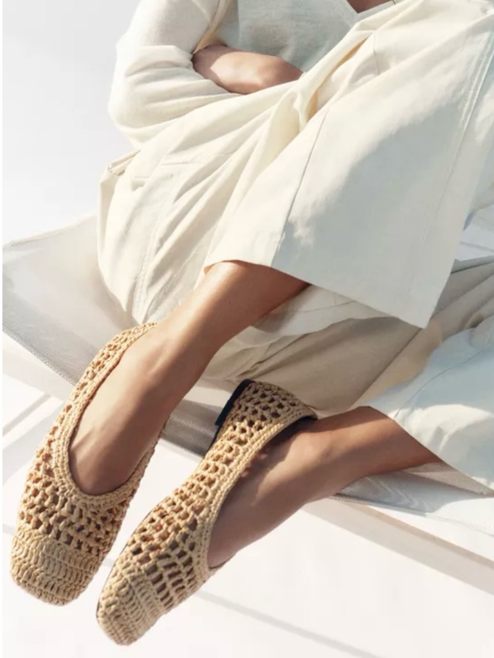 ZARA NWT Woven Ballet Flats Size 7.5 - Picture 3 of 8